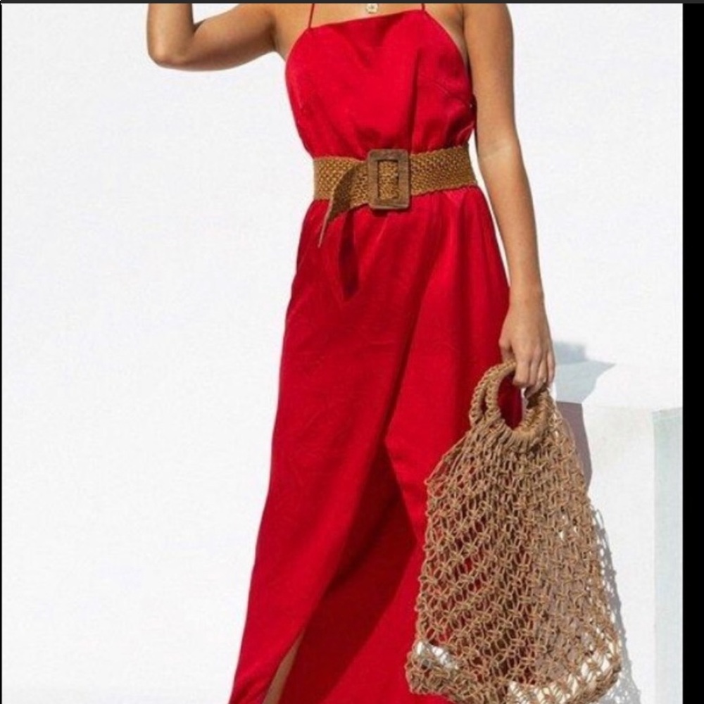 Red formal Sabo Skirt dress